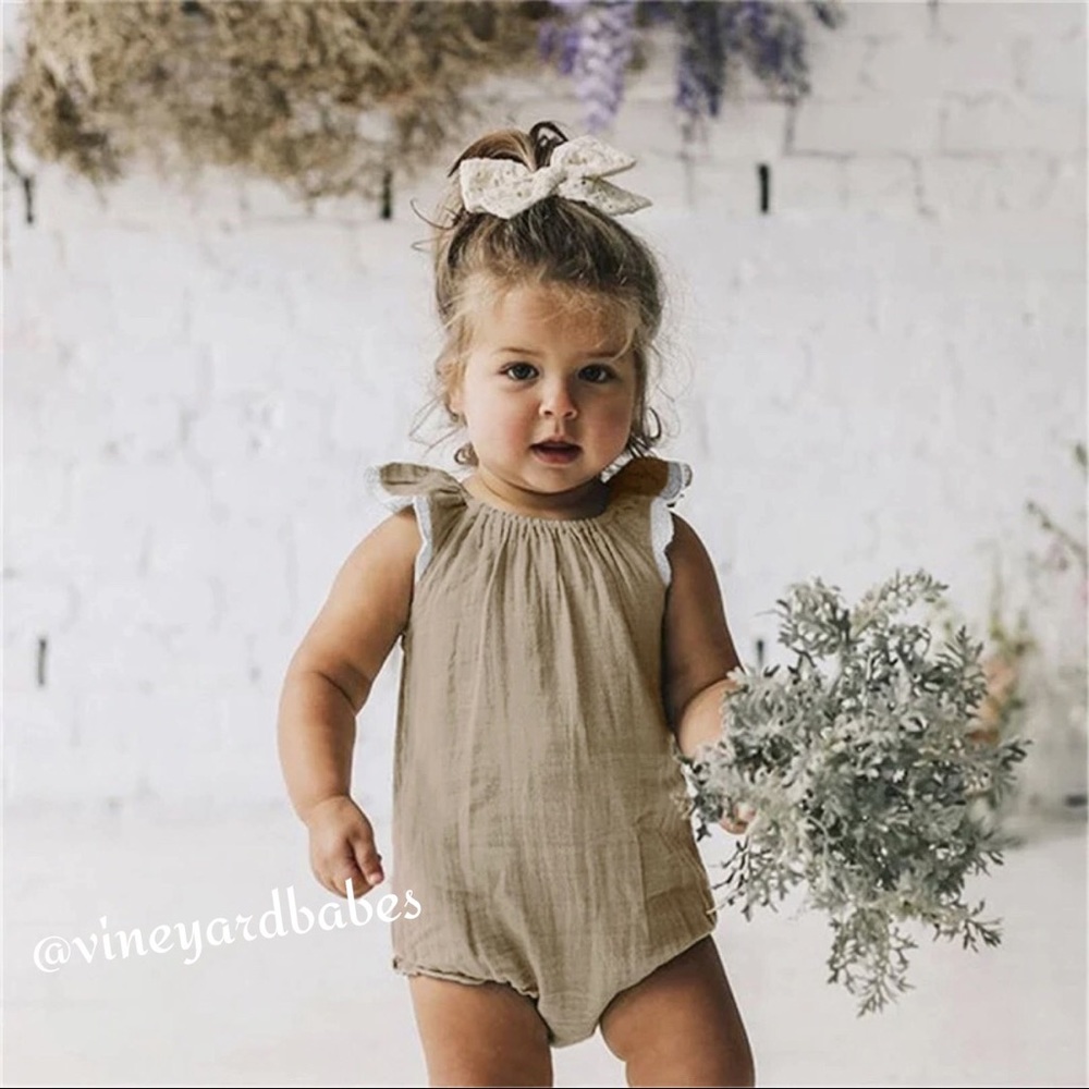 Buttercup Ruffle Embroidered Romper - Picture 2 of 5